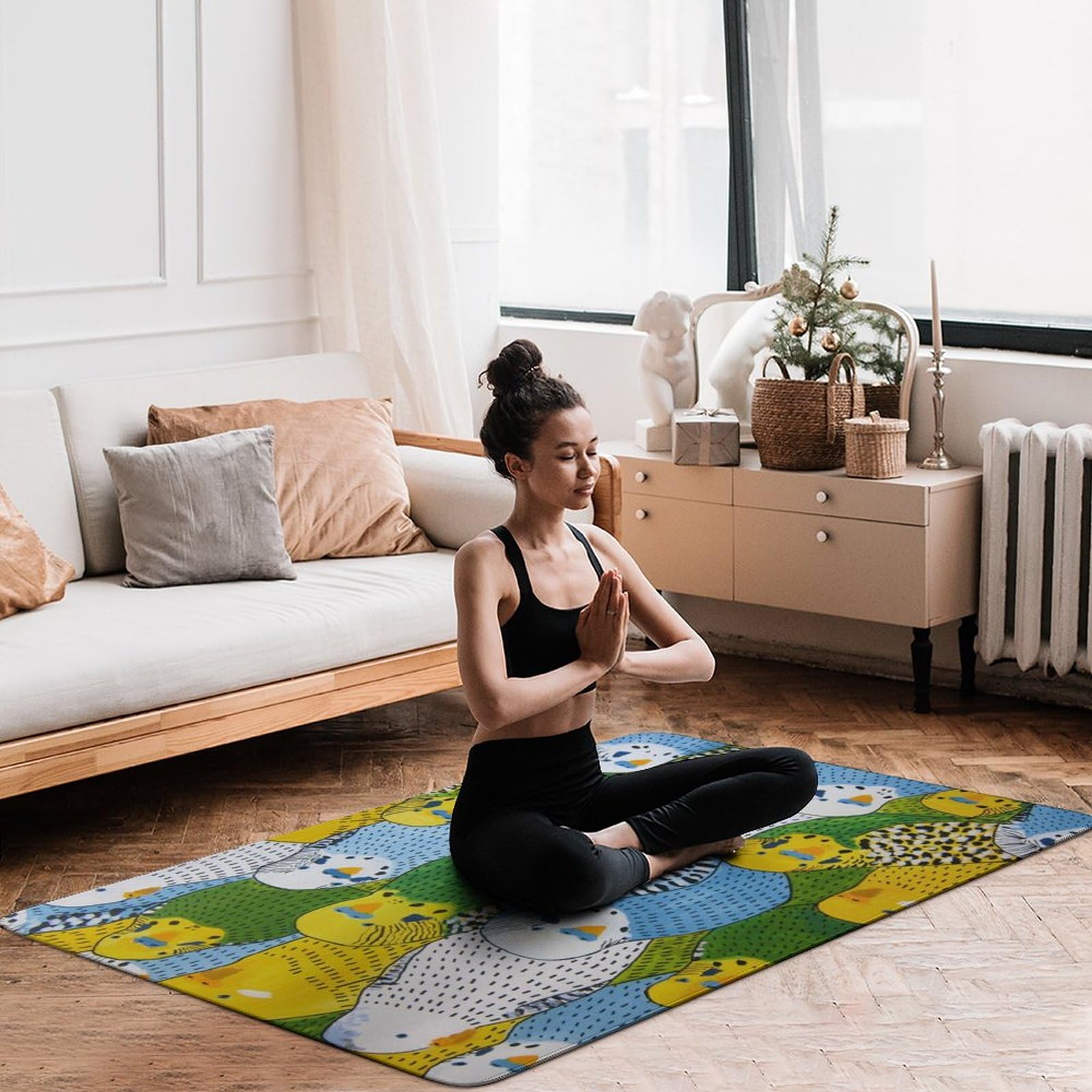 Amazon | カーペット カラー 鳥柄 インコ かわいい 絨毯 ラグ